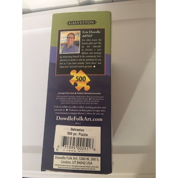 New DOWDLE FOLK ART COLLECTORS PUZZLE Galveston 500 PCS Brand New‎ - Picture 3 of 5